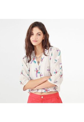 Blusa Cuello V Manga 3cuartos