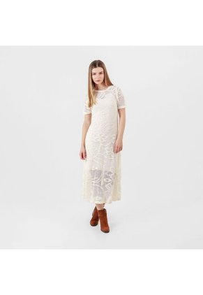 Vestido Cuello Redondo Manga Corta