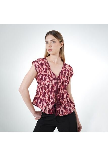 Blusa Cuello V Manga Sisa