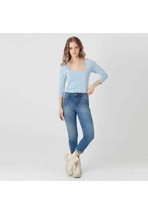 Camiseta Manga 3Cuartos Con Escote Cuadrado