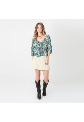 Blusa Cuello V Manga 3Cuartos