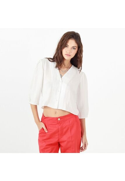 Blusa Cuello V Manga Al Codo