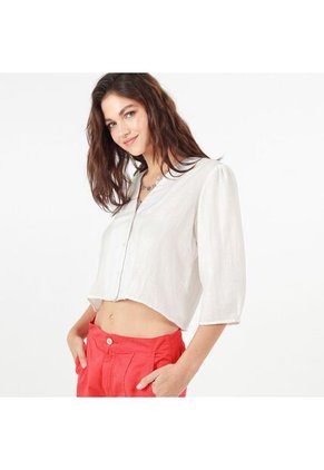 Blusa Cuello V Manga Al Codo