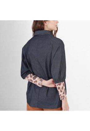 Blusa Cuello Camisero Manga Al Codo