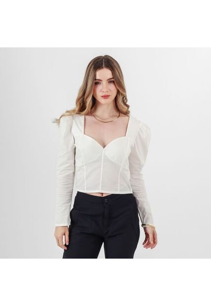 Blusa Cuello V Manga Larga