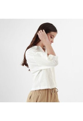 Blusa Cuello Camisero Manga Al Codo