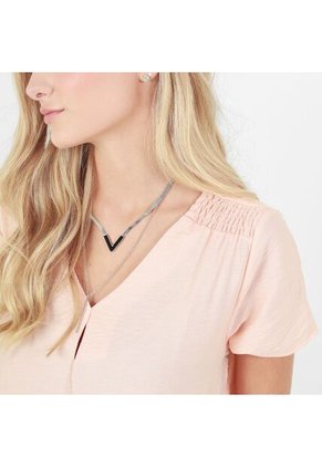 Blusa Cuello V Manga Corta