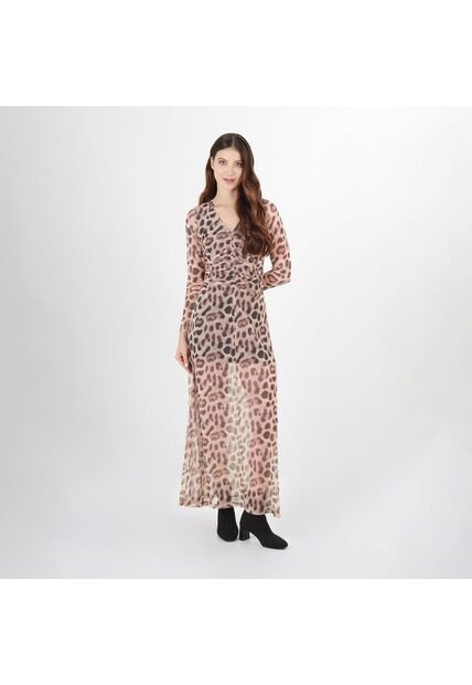 Vestido Cuello V Manga Larga