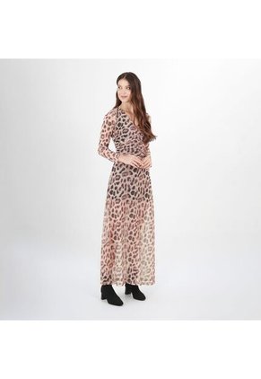 Vestido Cuello V Manga Larga