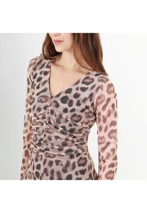 Vestido Cuello V Manga Larga