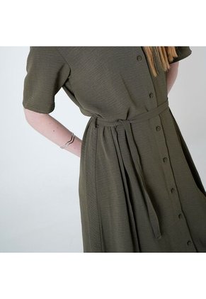 Vestido Cuello Camisero Manga Corta