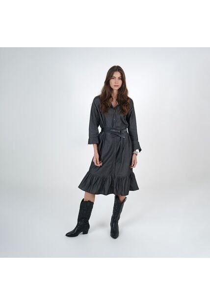 Vestido Cuello Camisero Manga Larga