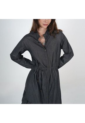 Vestido Cuello Camisero Manga Larga