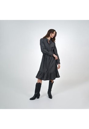 Vestido Cuello Camisero Manga Larga