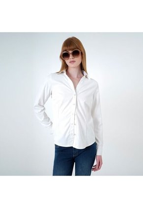 Blusa Cuello Camisero Manga Larga