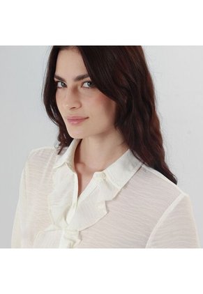 Blusa Cuello Camisero Manga 3/Cuartos