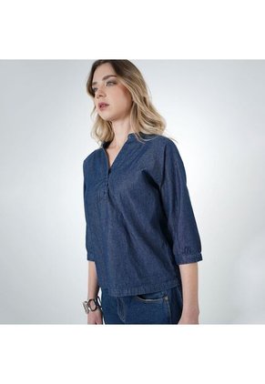 Blusa Cuello En V Manga 3/Cuartos