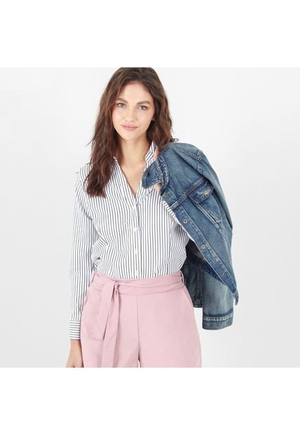 Blusa Cuello Camisero Manga Larga