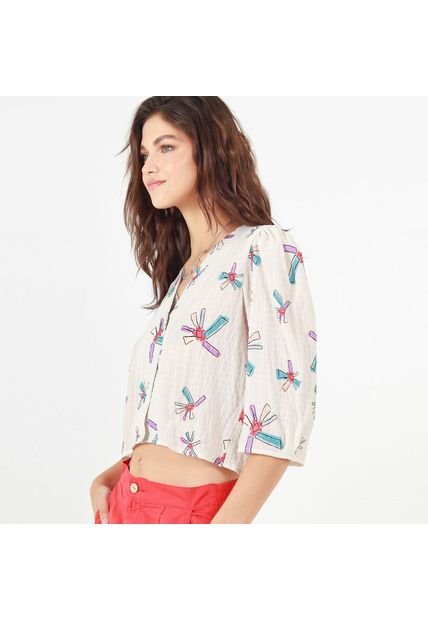 Blusa Cuello V Manga 3cuartos