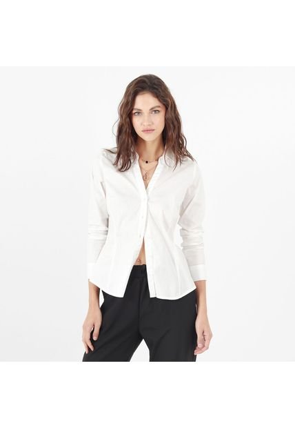 Blusa Cuello Camisero Manga Larga