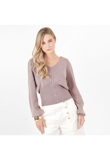 Sweater Cuello V Manga Larga