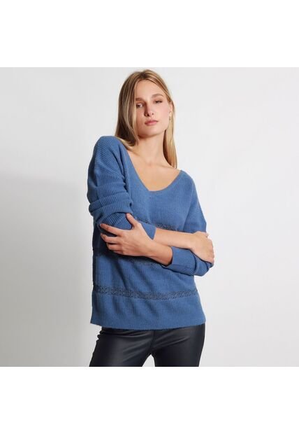 Sweater Cuello V Manga Larga