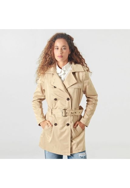 Chaqueta Tipo Gabardina Manga Larga Cuello Sport