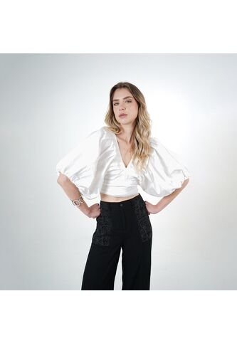 Blusa Cuello V Manga Corta FDS