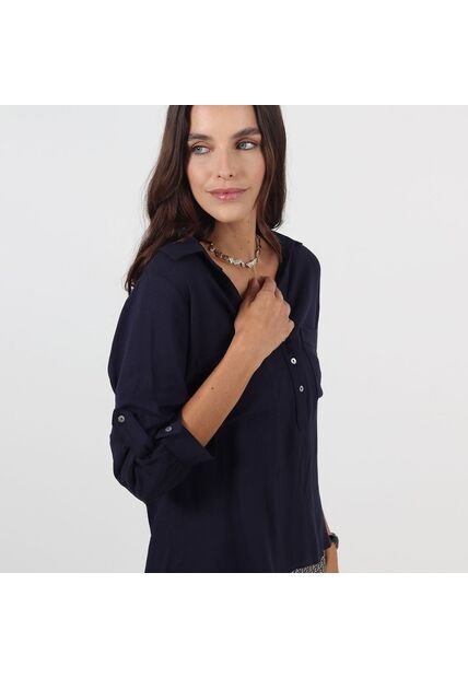 Blusa Cuello Camisero Manga 3cuartos