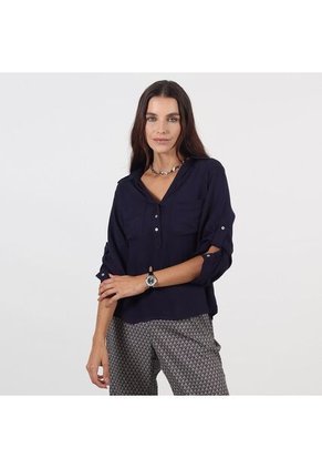 Blusa Cuello Camisero Manga 3cuartos