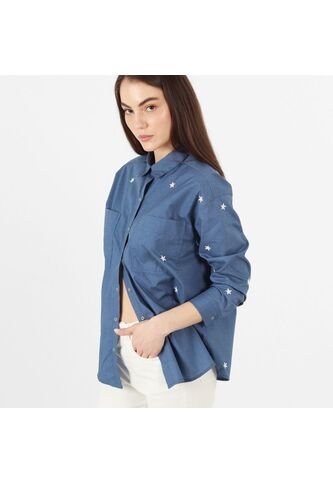 Blusa Cuello Camisero Manga Larga FDS