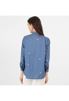 Blusa Cuello Camisero Manga Larga