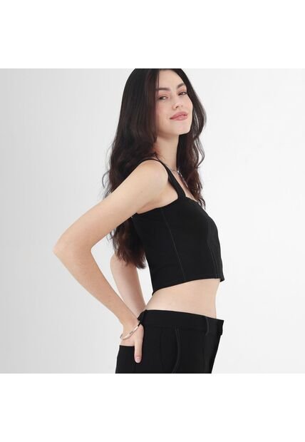 Blusa Cuello U Manga Tiras