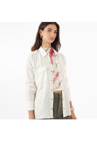 Blusa Cuello Camisero Manga Larga FDS