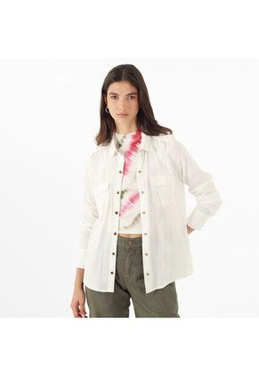 Blusa Cuello Camisero Manga Larga