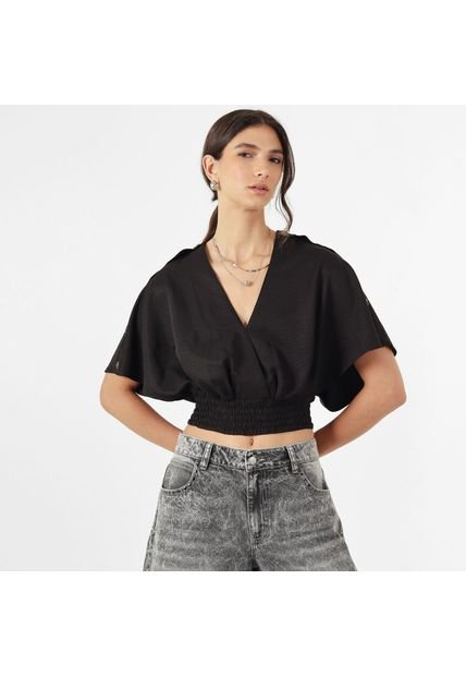 Blusa Cuello V Manga Corta