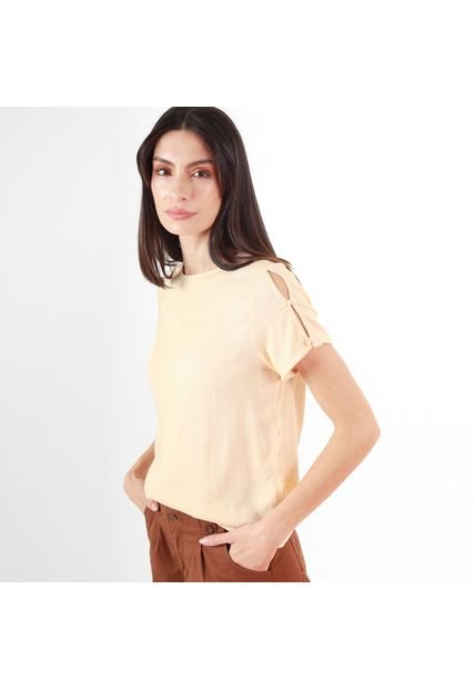 Blusa Cuello Redondo Manga Corta