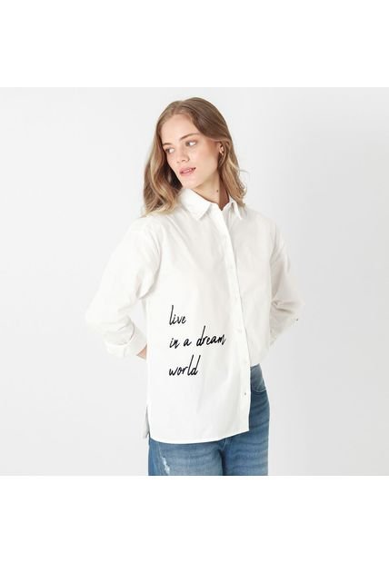 Camisa Cuello Camisero Manga Larga