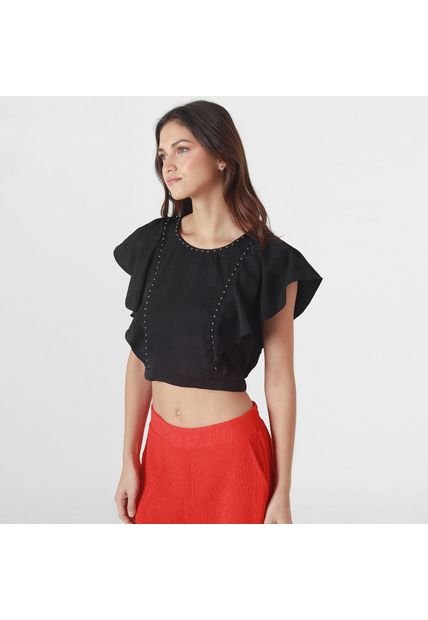 Blusa Cuello Redondo Manga Corta