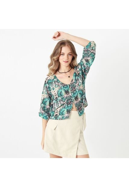 Blusa Cuello V Manga 3Cuartos