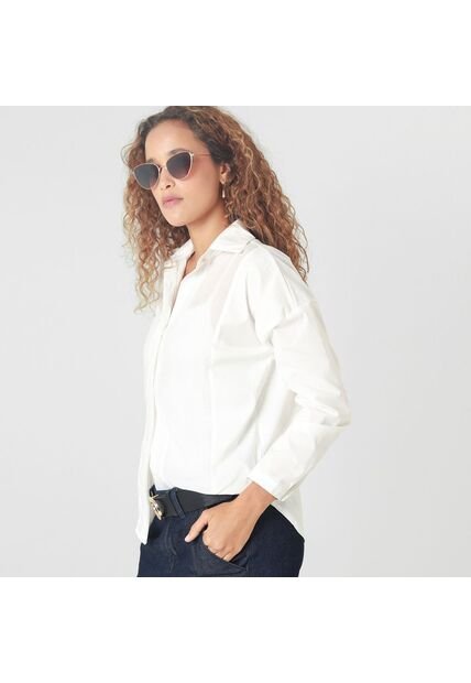 Blusa Cuello Camisero Manga Larga