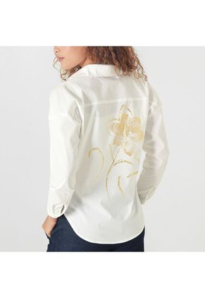 Blusa Cuello Camisero Manga Larga