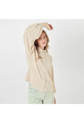 Blusa Cuello Camisero Manga Larga