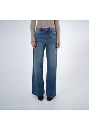 Jean Mom Tiro Alto Bota Recta