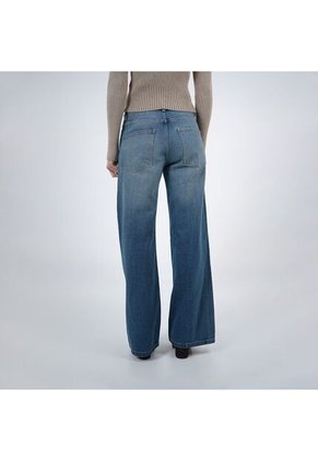 Jean Mom Tiro Alto Bota Recta