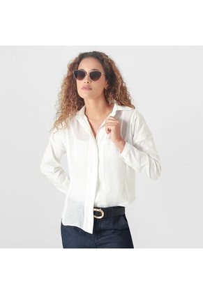 Blusa Cuello Camisero Manga Larga