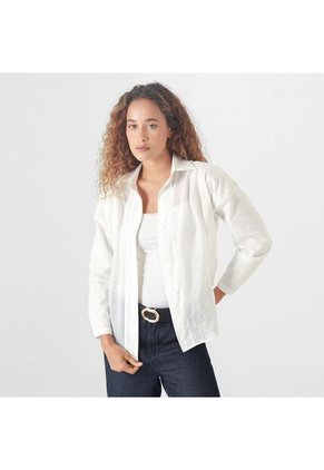 Blusa Cuello Camisero Manga Larga