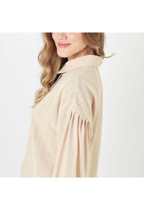 Blusa Cuello Camisero Manga Larga