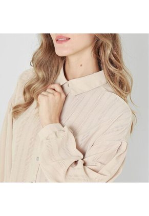 Blusa Cuello Camisero Manga Larga