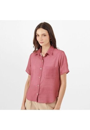 Blusa Cuello Camisero Manga Corta